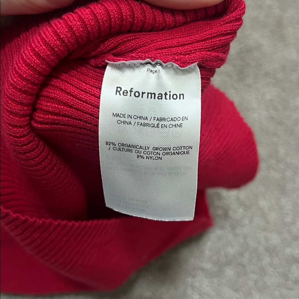 Reformation Red Strapless Ribbed Crop Top - Picture 6 of 6